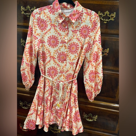 Dresses & Skirts - Floral Pink and Cream Women's Dress